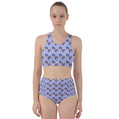 Kawaii Dougnut Blue Pattern Racer Back Bikini Set by snowwhitegirl