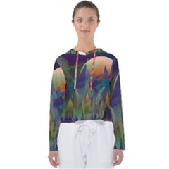 Mountains Abstract Mountain Range Women s Slouchy Sweat by Nexatart