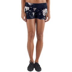 High Contrast Black And White Snowballs Ii Yoga Shorts by okhismakingart