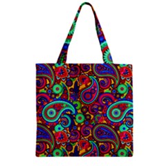 Paisley 3 Zipper Grocery Tote Bag by impacteesstreetwearfive