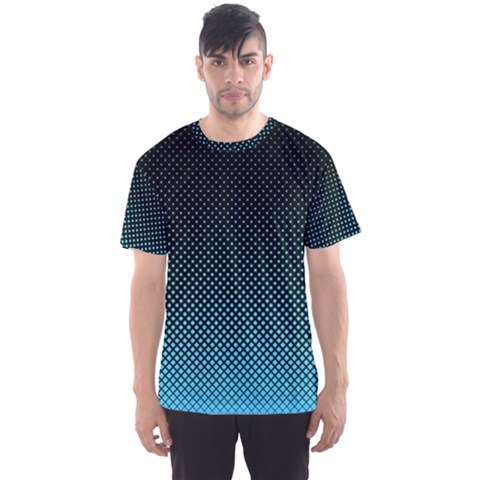 Sharp - Turquoise Halftone Men s Sports Mesh Tee by WensdaiAmbrose