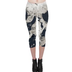 High Contrast Black And White Snowballs Capri Leggings  by okhismakingart