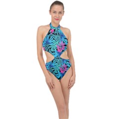 Leaves  Halter Side Cut Swimsuit by Sobalvarro