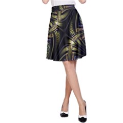 Fractal Braids Texture Pattern A-line Skirt by Pakrebo