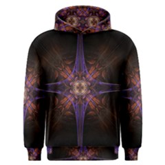 Fractal Cross Blue Geometric Men s Overhead Hoodie