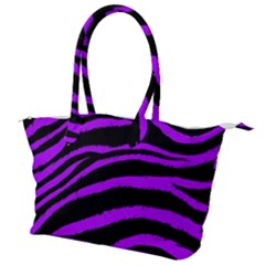 Purple Zebra Canvas Shoulder Bag