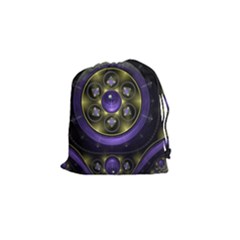Fractal Sparkling Purple Abstract Drawstring Pouch (small) by Pakrebo