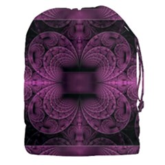 Fractal Magenta Pattern Geometry Drawstring Pouch (xxxl) by Pakrebo