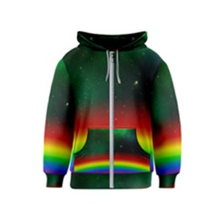 Galaxy Rainbow Universe Star Space Kids  Zipper Hoodie by Pakrebo