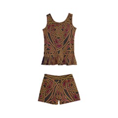 Celtic Spiritual Pattern Art Kids  Boyleg Swimsuit by Pakrebo