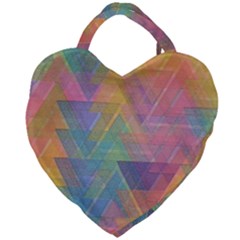 Triangle Pattern Mosaic Shape Giant Heart Shaped Tote by Pakrebo