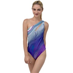 Color Acrylic Paint Art Painting To One Side Swimsuit