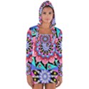 Mandala Symmetry Meditation Long Sleeve Hooded T-shirt View1