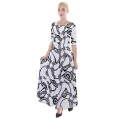 Unfinished Business Half Sleeves Maxi Dress by designsbyamerianna