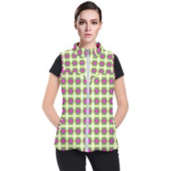 Seamless Geometric Blur Lines Women s Puffer Vest by Pakrebo