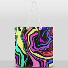 The 80s R Back Full Print Rope Handle Tote (large) by designsbyamerianna