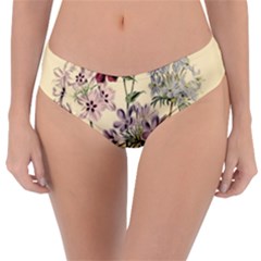 Botanical Print Antique Flora Plant Reversible Classic Bikini Bottoms by Pakrebo