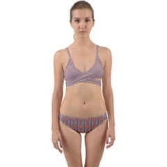 Pink Graphics Pattern Ornament Wrap Around Bikini Set