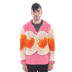 Omelette Heart Pink Valentine Men s Hooded Windbreaker