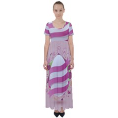 Easter Egg High Waist Short Sleeve Maxi Dress