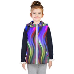 Lines Swinging Plasma Cross Kids  Hooded Puffer Vest by Bajindul