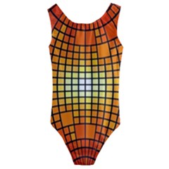 Pattern Background Rings Circle Orange Kids  Cut-out Back One Piece Swimsuit by Pakrebo
