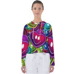 Heart Smile Love Many Friendly Women s Slouchy Sweat by Pakrebo