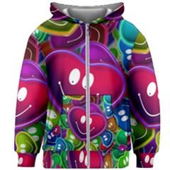 Heart Smile Love Many Friendly Kids  Zipper Hoodie Without Drawstring by Pakrebo