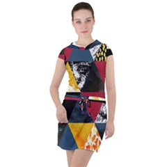 Triangles Drawstring Hooded Dress by Sobalvarro