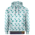 Blue Parrot Pattern Yellow Plaid Flannel Men s Pullover Hoodie