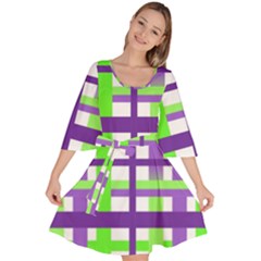 Plaid Waffle Gingham Velour Kimono Dress by HermanTelo