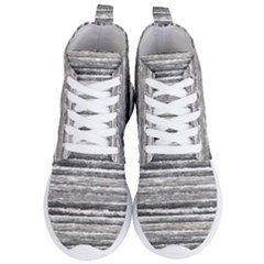 Striped Grunge Print Design Women s Lightweight High Top Sneakers by dflcprintsclothing