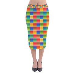 Background Colorful Abstract Velvet Midi Pencil Skirt by Simbadda