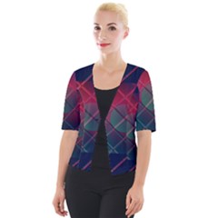 Fractal Artwork Abstract Background Cropped Button Cardigan