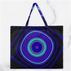 Digital Art Background Pink Blue Zipper Large Tote Bag