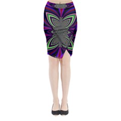 Abstract Artwork Fractal Background Pattern Midi Wrap Pencil Skirt