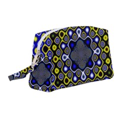 Digital Art Background Yellow Blue Wristlet Pouch Bag (medium)