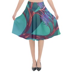 Art Fractal Artwork Creative Flared Midi Skirt