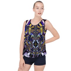 Abstract Art Artwork Fractal Design Bubble Hem Chiffon Tank Top