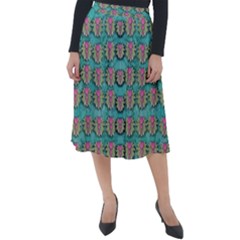 Lotus Bloom In The Sacred Soft Warm Sea Classic Velour Midi Skirt 