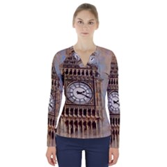 Big Ben London Wes Ben Big V-neck Long Sleeve Top