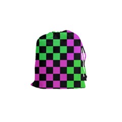Checkerboard Again 1a Drawstring Pouch (small) by impacteesstreetwearseven