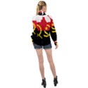 Angola Flag Map Geography Outline High Neck Long Sleeve Chiffon Top View2