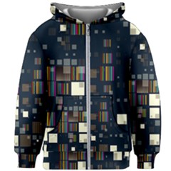 Blocks Pattern Rainbow, Backgrounds Textures Kids  Zipper Hoodie Without Drawstring by Simbadda