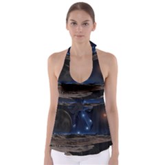 Lunar Landscape Star Brown Dwarf Babydoll Tankini Top