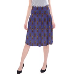 Nerdy 60s  Girl Pattern Dark Purple Midi Beach Skirt by snowwhitegirl