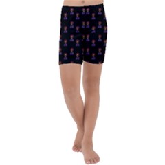 Nerdy 60s  Girl Pattern Black Kids  Lightweight Velour Capri Yoga Leggings