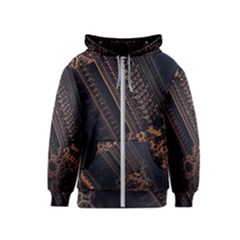 Fractals Abstraction Tla Designs Kids  Zipper Hoodie by Simbadda