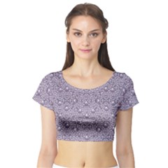 Baroque Pearls And Fauna Ornate Mandala Short Sleeve Crop Top by pepitasart