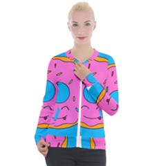 Donut Doughnut Dessert Clip Art Casual Zip Up Jacket